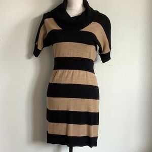Ann Taylor LOFT black and camel sweater dress